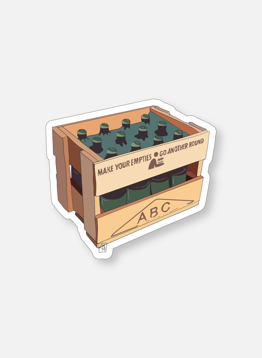 Kiwi Green Beer Crate Sticker