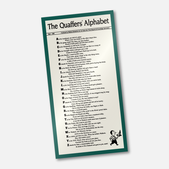 Waikato Draught 'Quaffers Alphabet' Poster (Digital Download)