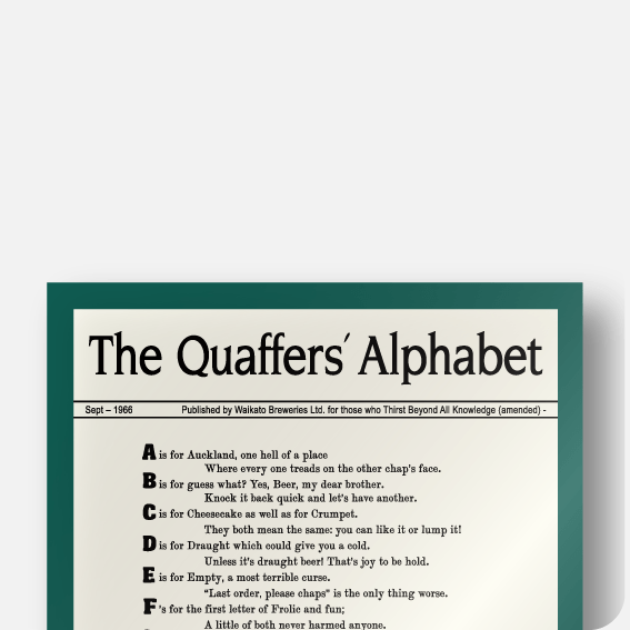 Waikato Draught 'Quaffers Alphabet' Poster (Digital Download) - Image 2